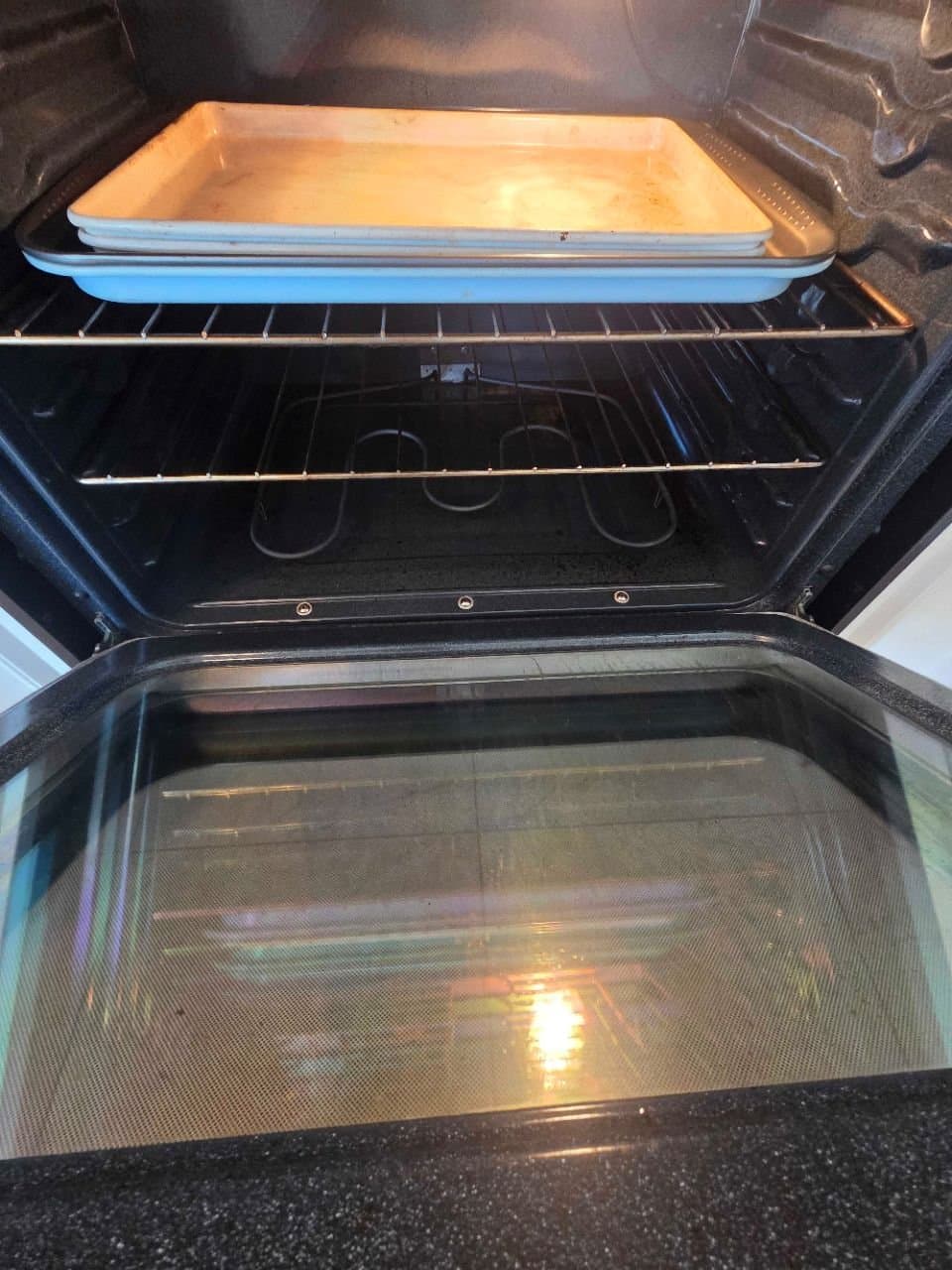 Inside of an oven after a CLH deep clean add-on