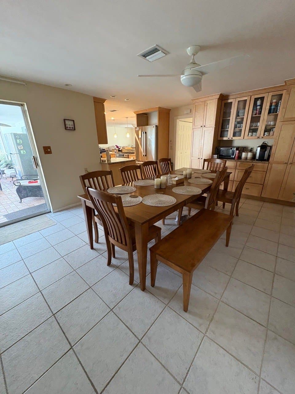 Tile dining room after a standard clean